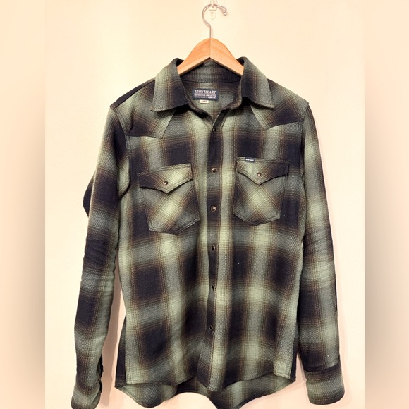 Iron Heart Other - Iron Heart 9oz Selvedge Ombre Check Western Ihsh-348 green

Large